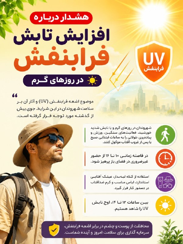 Warning of increased UV radiation on hot days