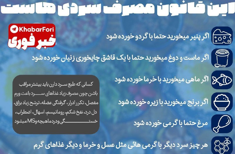 این قانون مصرف سردی هاست !