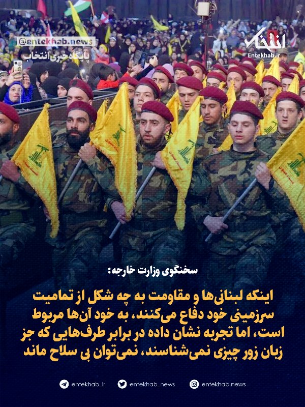 سخنگوی وزارت خارجه: اینکه لبنانیها و مقاومت به چه شکل از تمامیت سرزمینی خود دفاع میکنند، به خود آنها مربوط است، اما تجربه نشان داده در برابر