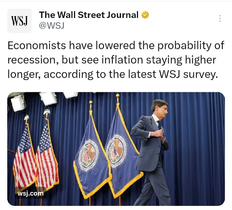 Wall Street Journal: Economists have reduced recession probability
