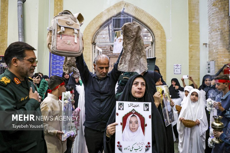 مراسم یادبود کودکان میناب در همدان برگزار شد