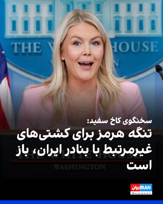کارولین لویت: جمهوری اسلامی با ایالات متحده در تماس است و تمایل خود را برای