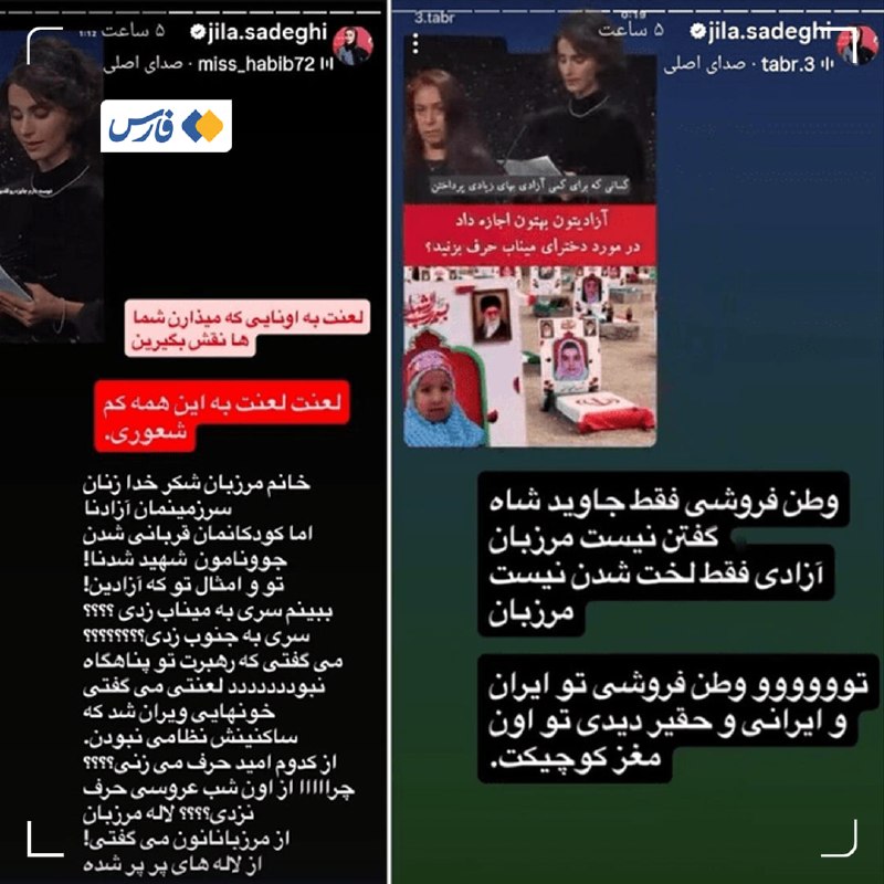 ژیلا صادقی خطاب به بازیگر زیرزمینی: چرا از اون عروسی حرف نزدی؟