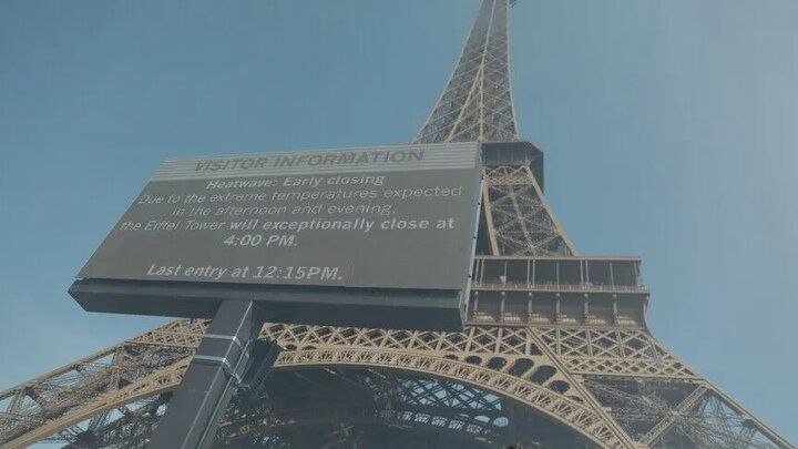 Eiffel Tower and Louvre Museum in Paris Close Early Due to Heatwave