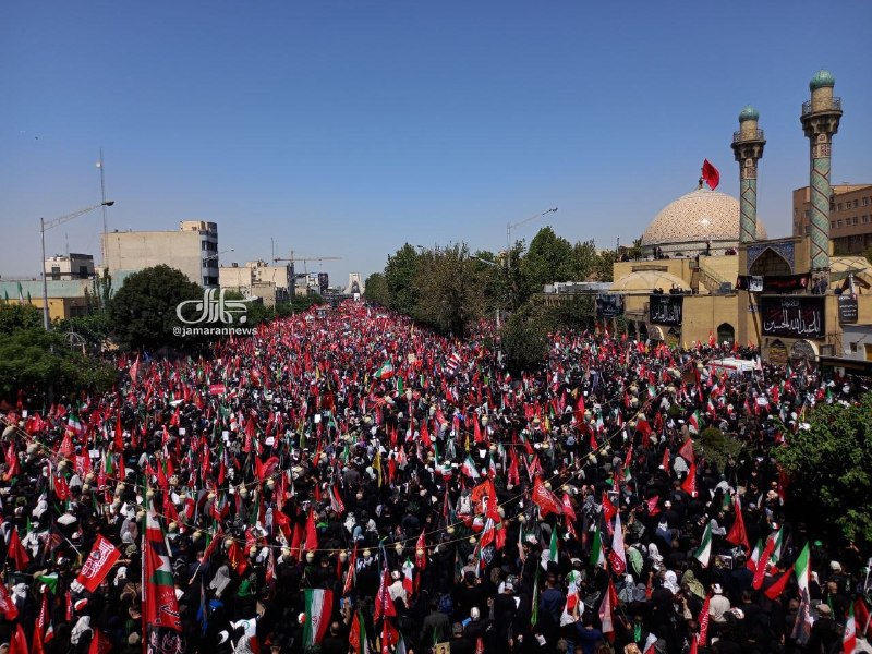 Aerial View of Crowd at Funeral Ceremony