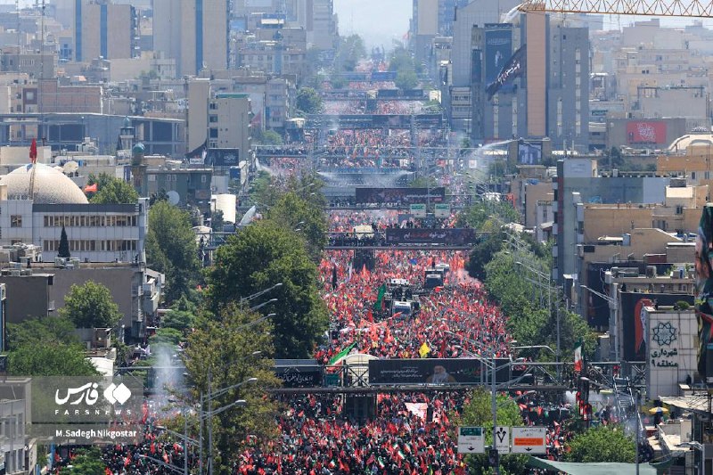 Enthusiastic Crowd Bidding Farewell on Azadi Street