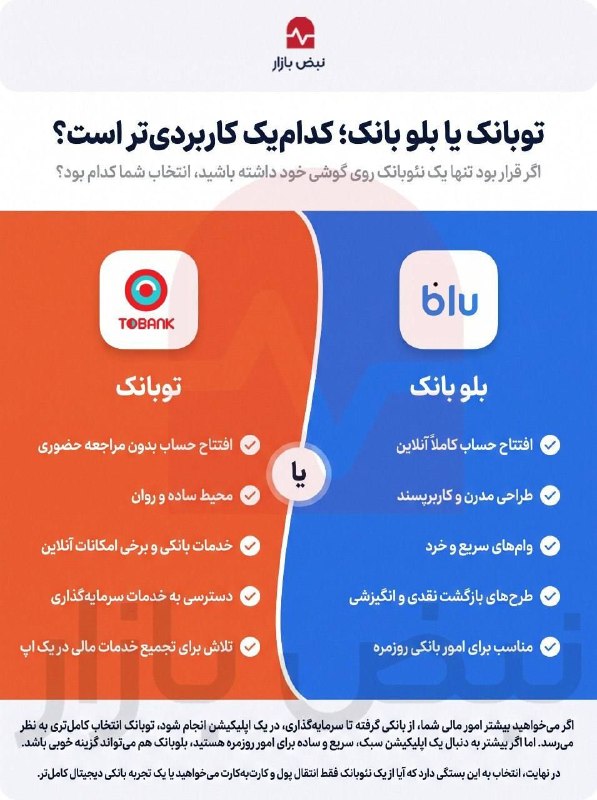 💥 توبانک یا بلوبانک؛ کدام بیشتر به دردتان میخورد؟