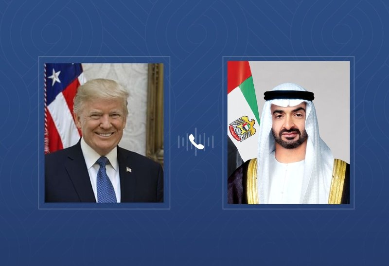 محمد بن زاید آل نهیان، رئیس دولت امارات در یک تماس تلفنی در مورد مسائل دو جانبه و تحولات منطقه غرب آسیا با دونالد ترامپ، رئیس جمهور ایالات متحده