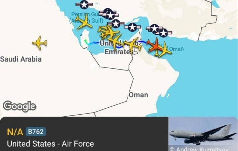 فعالیت نیروی هوایی آمریکا بر فراز خلیج فارس