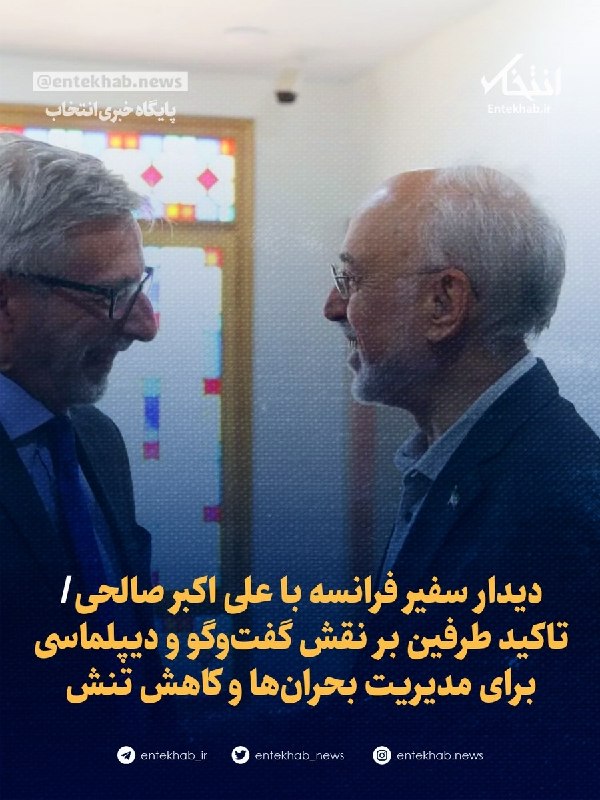دیدار سفیر فرانسه با علی اکبر صالحی/ تاکید طرفین بر نقش گفتوگو و دیپلماسی برای مدیریت بحرانها و کاهش تنش