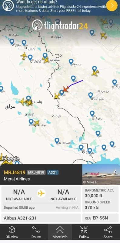 Minab 168 Aircraft Near Border Without Specifying Origin, Destination, or Radar Activation
