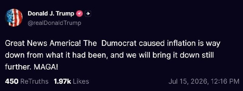 Trump on Truth Social: Great news for America