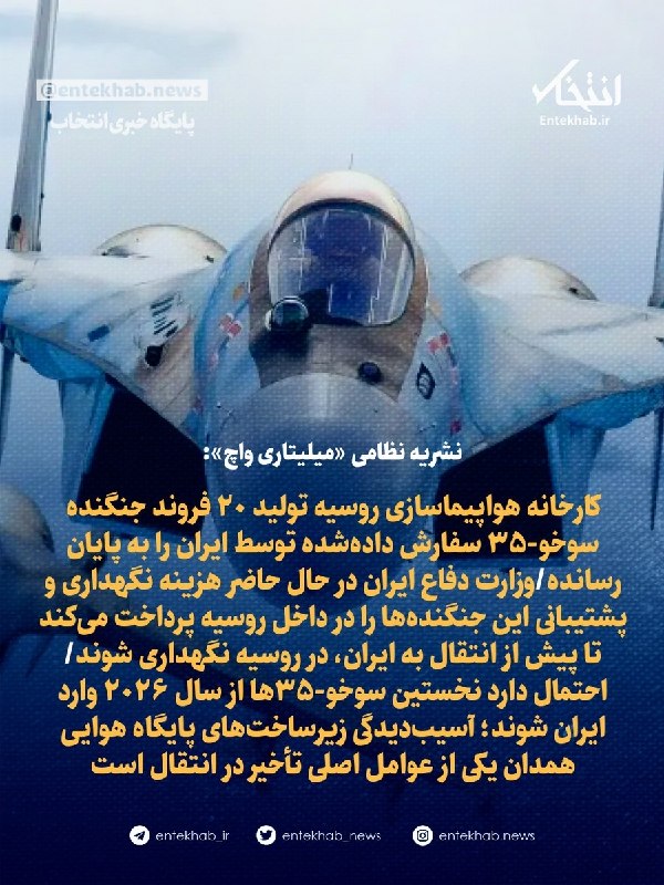 روسیه تولید ۲۰ جنگنده سوخو-۳۵ سفارششده توسط ایران را تکمیل کرد
