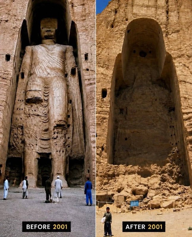 ۲۵ سال پیش طالبان این مجسمه رو با ۱۴ قرن قدمت به علت غیر اسلامی بودن تخریب کرد 