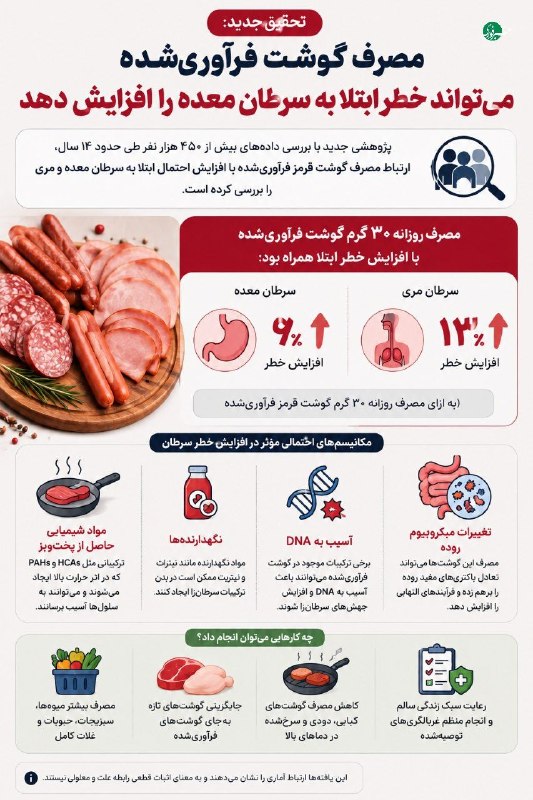 مصرف گوشت فرآوریشده؛ زنگ خطری برای سلامت معده و مری