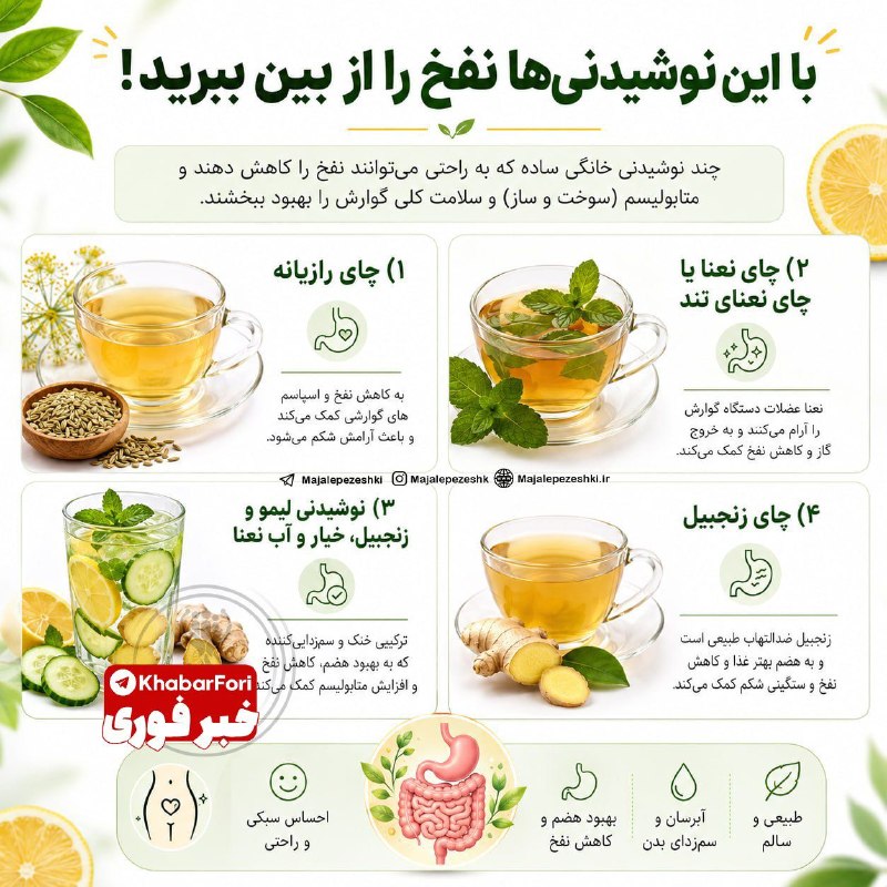 با این نوشیدنیها نفخ را از بین ببرید!