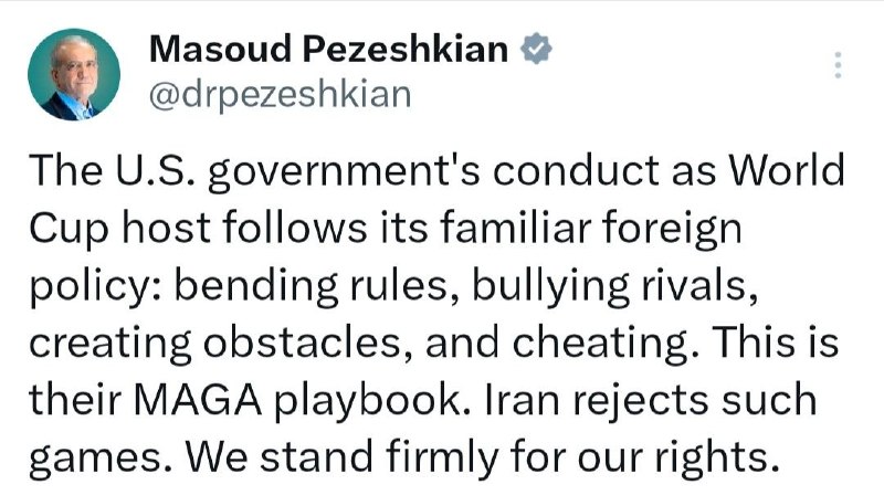 Pezeshkian on X: Lawbreaking and Fraud