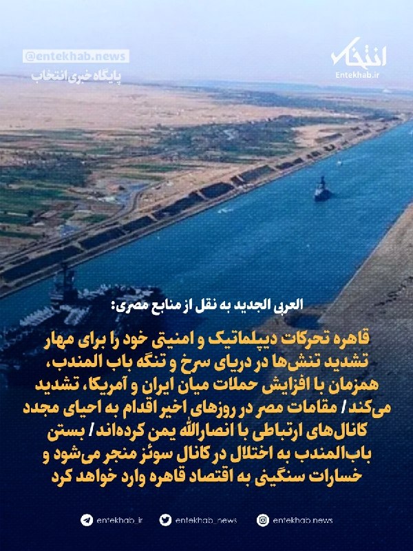 Al-Araby Al-Jadeed, quoting Egyptian sources: Cairo began diplomatic and security moves to contain escalating tensions in the Red Sea and Bab