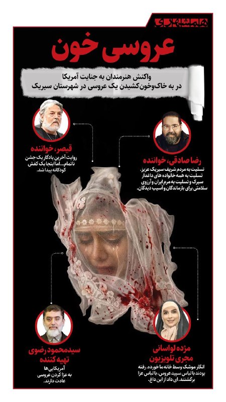 📊 واکنش هنرمندان به عروسی خونین سیریک؛ روایتهایی از جشنی که به عزا نشست و زخمی که هنوز تازه است