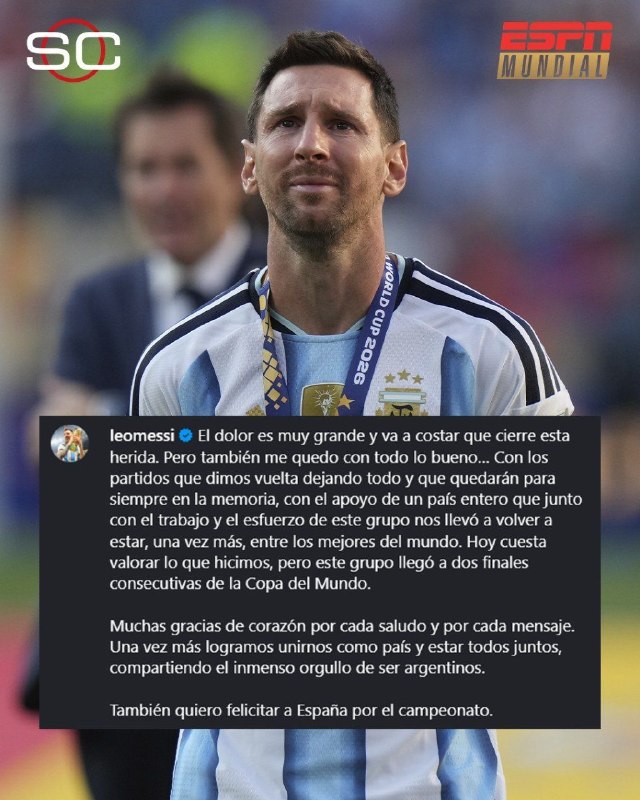 Messi: The Pain is Great, But I Also Remember Beautiful Things