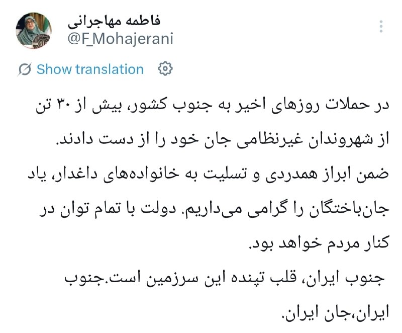 سخنگوی دولت: بیش از ۳۰ شهروند غیرنظامی در حملات اخیر به جنوب کشور جان باختند