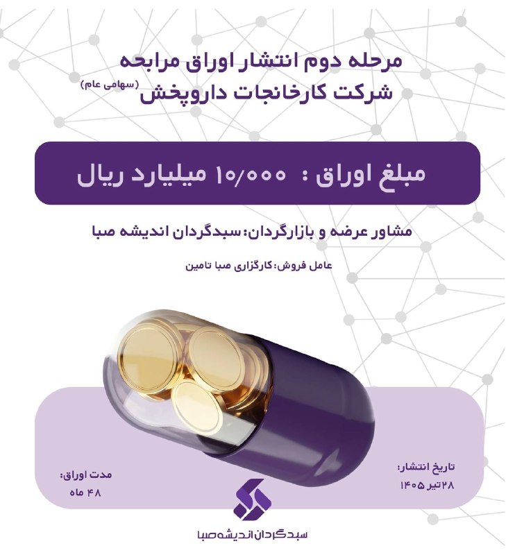 Second phase issuance of Murabaha bonds by Daroupakhsh Factories Company