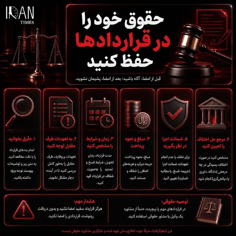 قبل از امضای هر قرارداد، حواست به حقت باشه 🇮🇷 ✊